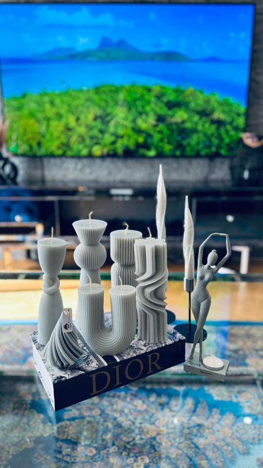 🕯️ Skulpturkerzen-Set „Natural Soft“ – 8-teilig