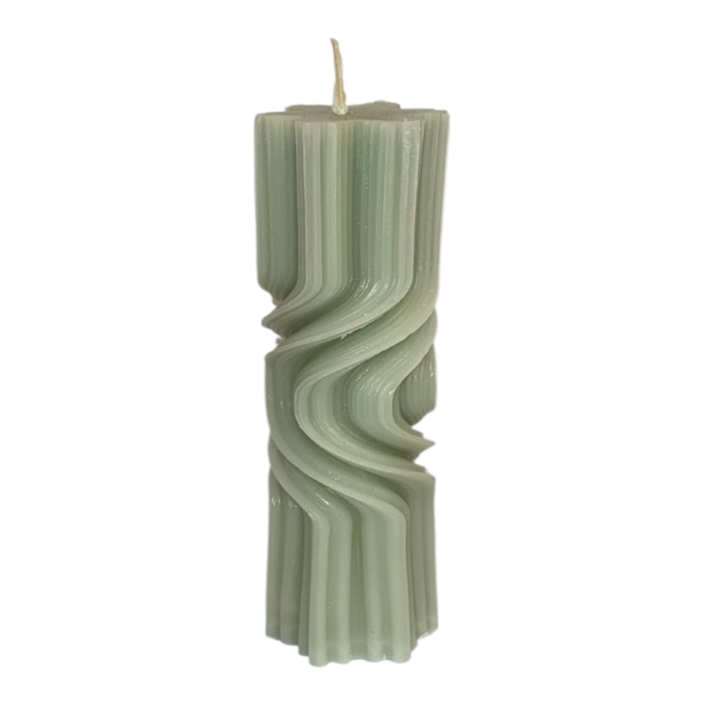 Skulpturkerzen-Set „Olivgrün“ – 8 handgemachte Designkerzen