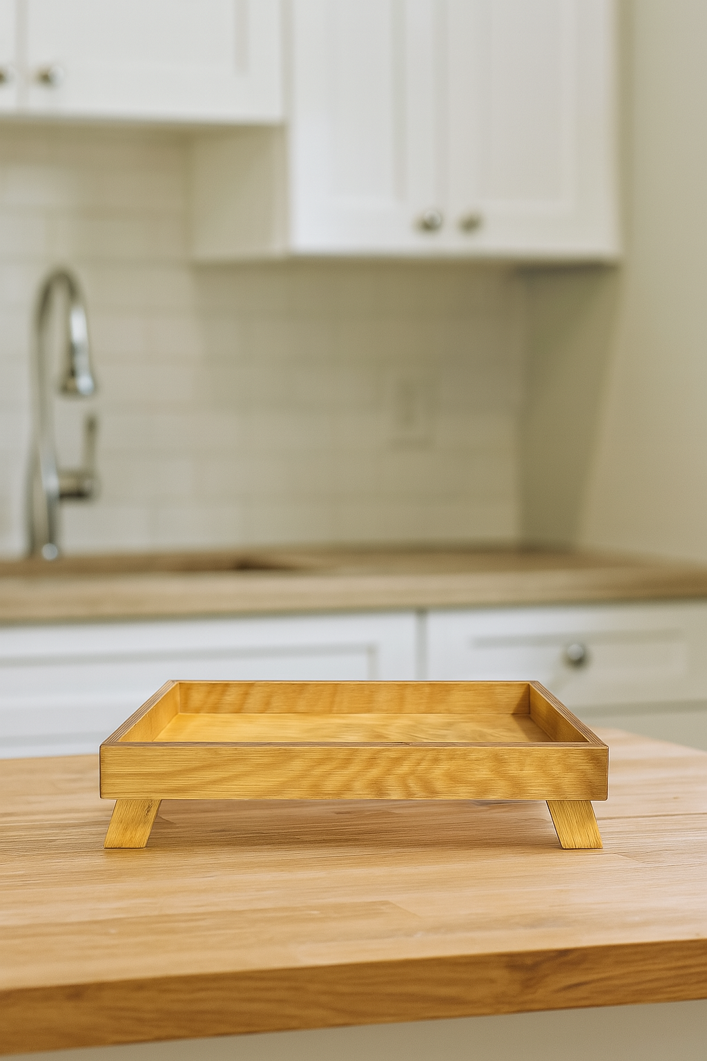Küchen-Dekoständer aus Holz – ideal für Ölspender & Gewürzgläser