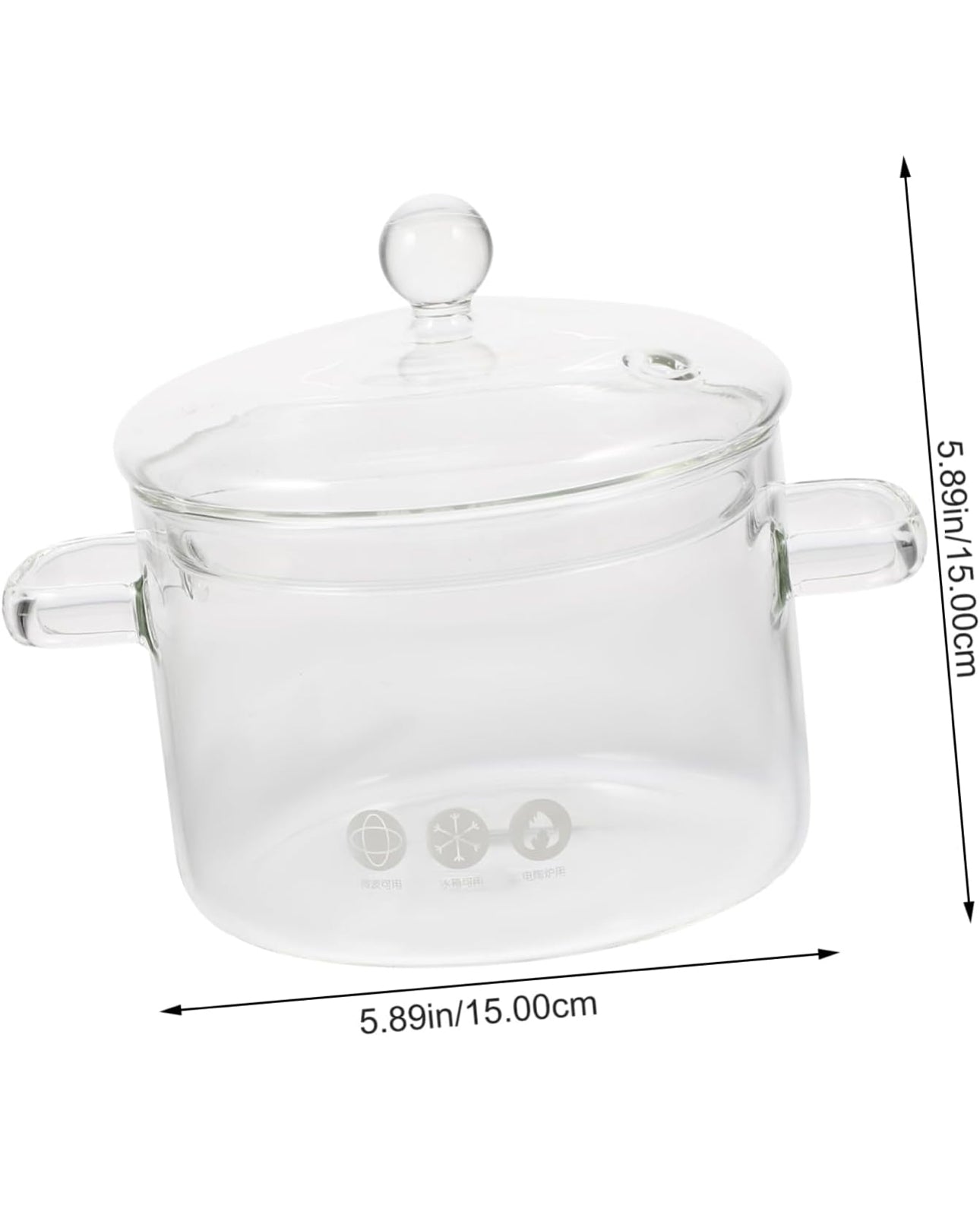 Glaskochtopf mit Deckel – 1,5 L | Ø 15 cm