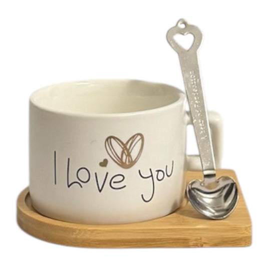 Love Mug – I Love You | Tasse mit Herzlöffel