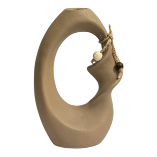 Gesichtsvase „Luna“ – Skulpturales Design in Taupe