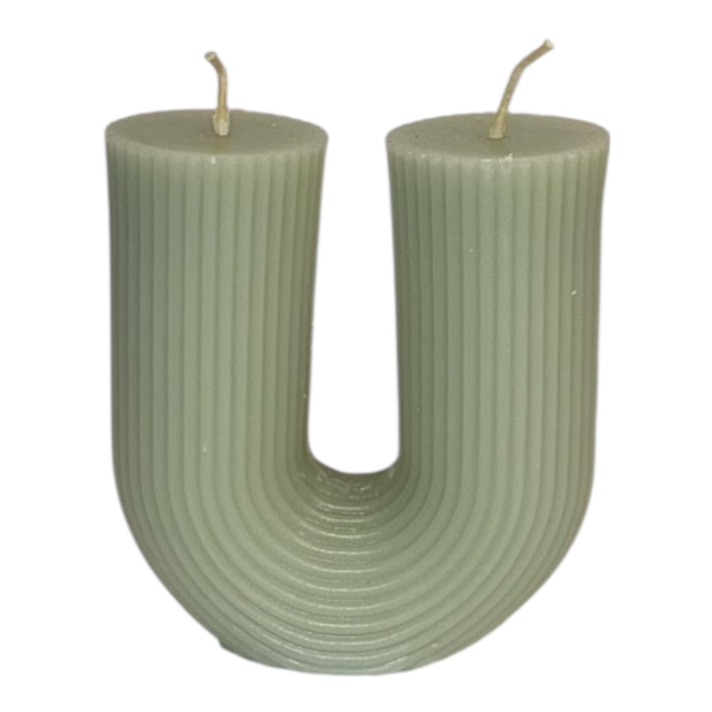 Skulpturkerzen-Set „Olivgrün“ – 8 handgemachte Designkerzen