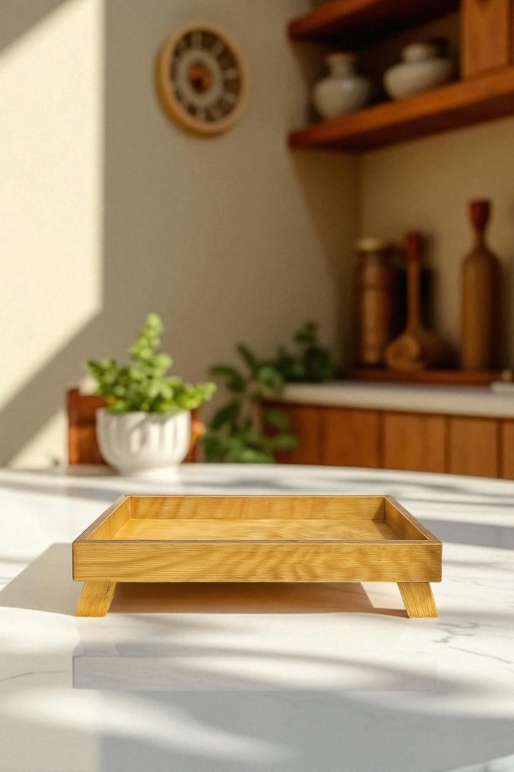 Küchen-Dekoständer aus Holz – ideal für Ölspender & Gewürzgläser